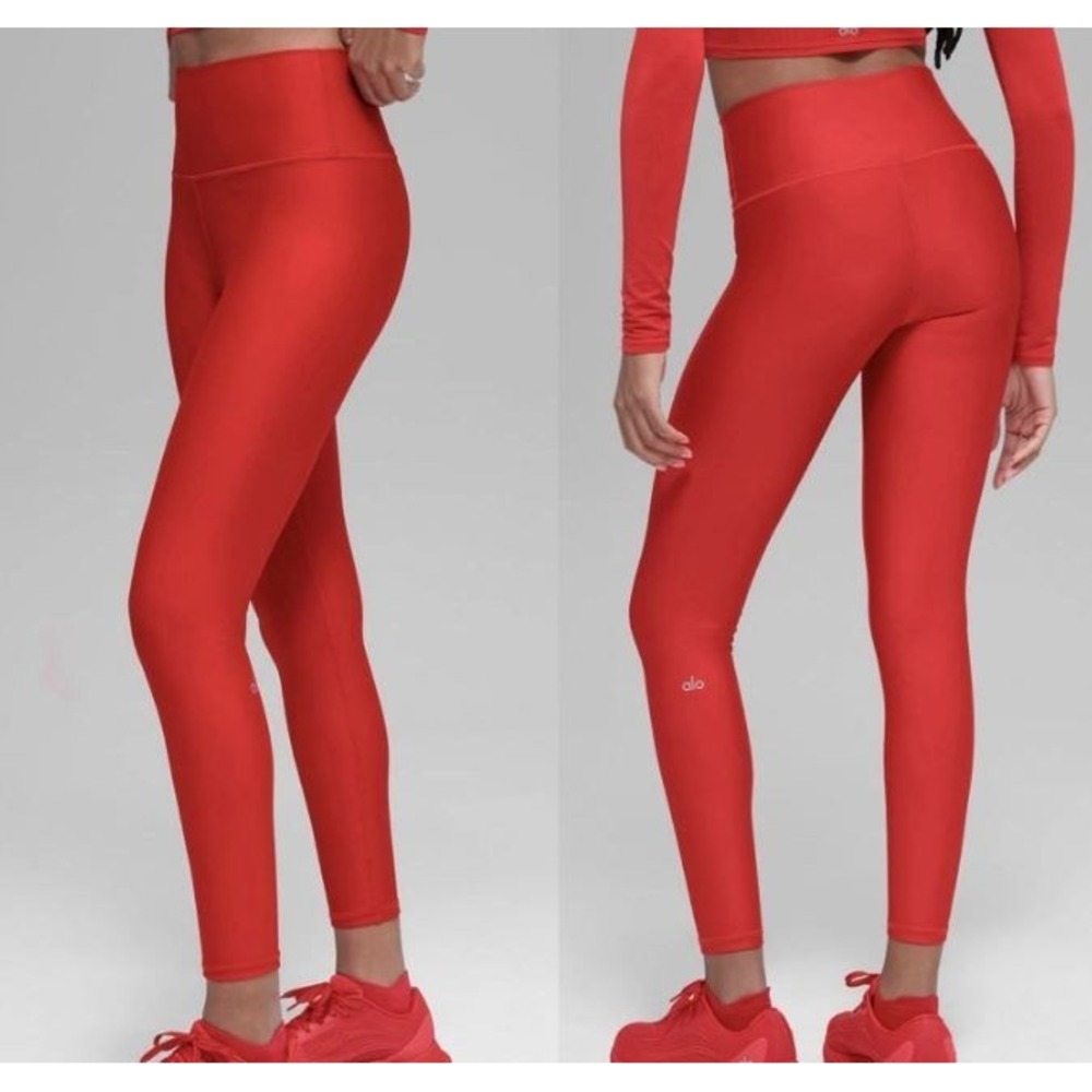 Alo Yoga Airlift 7/8 High Waisted Leggings Pants Bright Red Size Small